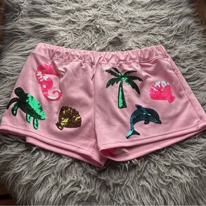 Simply southern pink sequin embellished shorts XXL EUC